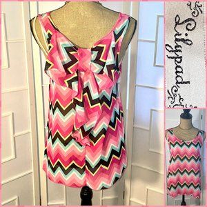 Lilypad Back Bow Semi-Sheer Tank